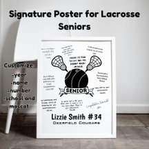 Custom Lacrosse Senior Night Signature Poster