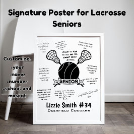 Custom Lacrosse Senior Night Signature Poster
