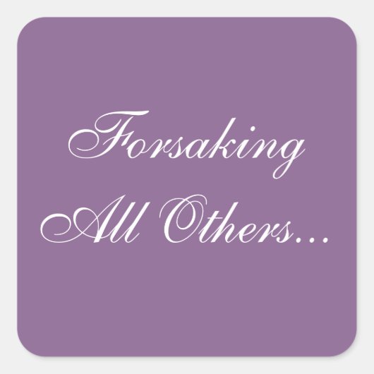 Custom lädt den französischen Lilac Wedding Vows E Quadratischer Aufkleber (Vorderseite)