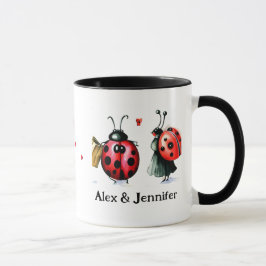 Custom Lady Bug Couple Names Personalisiert Tasse