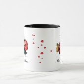 Custom Lady Bug Couple Names Personalisiert Tasse (Zentrum)