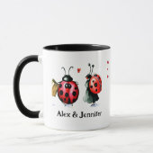 Custom Lady Bug Couple Names Personalisiert Tasse (Links)