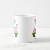 Custom Lady Golf Cart Breast Cancer Monogram Kaffeetasse (Mittel)