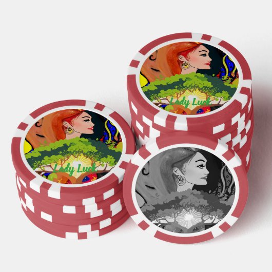 Custom Lady Luck 2 Couple's Game Night  Pokerchips (Stapel)