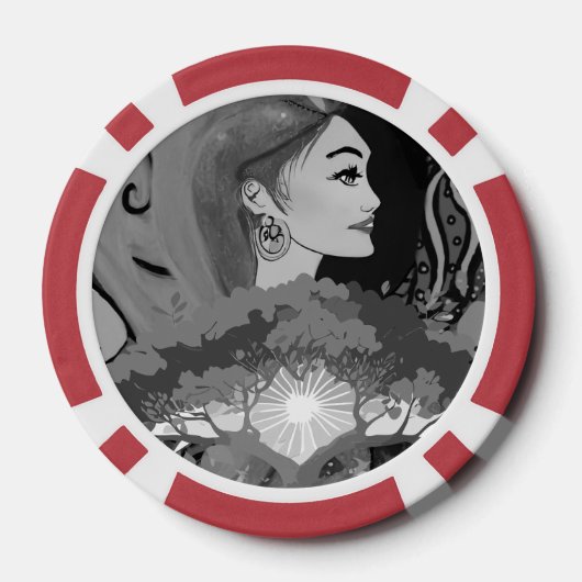 Custom Lady Luck 2 Couple's Game Night Pokerchips (Rückseite)