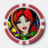 Custom Lady Luck 4 Couple's Game Night Pokerchips (Vorderseite)