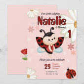 Custom Ladybug Birthday Einladung (Vorne/Hinten)