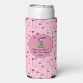 Custom Ladys Golf League Wasserflasche Selters Dosenkühler (Seltzer Rückseite)