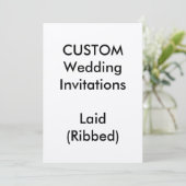 Custom LAID (RIBBED) Wedding Invitations 5"x7" Einladung (Stehend Vorderseite)
