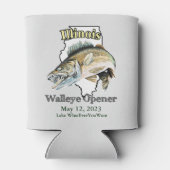 Custom Lake and Date Illinois Walleye Opener Light Dosenkühler (Rückseite)