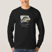 Custom Lake and Date Iowa Walleye Opener Dark T-Shirt (Vorderseite)