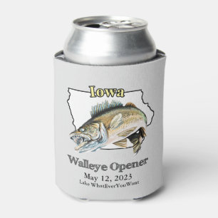 Custom Lake and Date Iowa Walleye Opener Light Dosenkühler