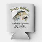 Custom Lake and Date North Dakota Walleye Opener Dosenkühler (Rückseite)