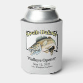 Custom Lake and Date South Dakota Walleye Opener Dosenkühler (Kanne Rückseite)
