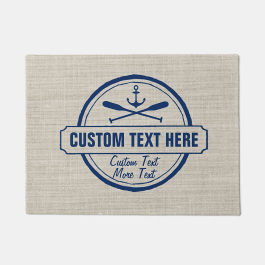 Custom Lake, Beach House & Boat Nautical Anchor Fußmatte (Vorderseite)