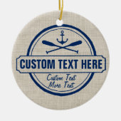 Custom Lake, Beach House & Boat Nautical Anchor Keramik Ornament (Vorne)