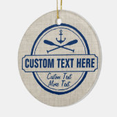 Custom Lake, Beach House & Boat Nautical Anchor Keramik Ornament (Links)