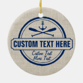 Custom Lake, Beach House & Boat Nautical Anchor Keramik Ornament (Hinten)