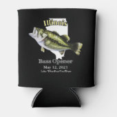 Custom Lake/Date Illinois Bass Opener Dark Dosenkühler (Vorderseite)