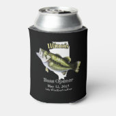 Custom Lake/Date Illinois Bass Opener Dark Dosenkühler (Kanne Rückseite)