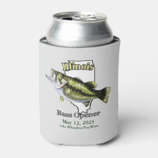 Custom Lake/Date Illinois Bass Opener Light Dosenkühler