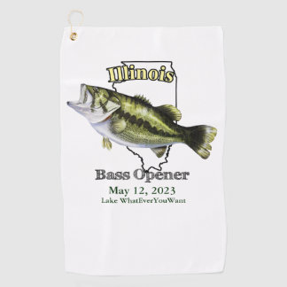 Custom Lake/Date Illinois Basshandtuch Golfhandtuch