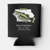 Custom Lake/Date Iowa Bass Opener Dark Can Cooler Dosenkühler (Vorderseite)
