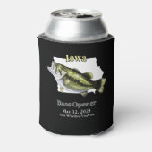 Custom Lake/Date Iowa Bass Opener Dark Can Cooler Dosenkühler (Kanne Rückseite)
