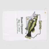 Custom Lake/Date Iowa Bass Opener Handtuch (Horizontal)