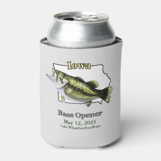 Custom Lake/Date Iowa Bass Opener Light Dosenkühler