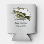 Custom Lake/Date Iowa Bass Opener Light Dosenkühler (Rückseite)