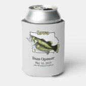 Custom Lake/Date Iowa Bass Opener Light Dosenkühler (Kanne Rückseite)