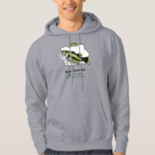 Custom Lake/Date Iowa Bass Opener Light Hoodie