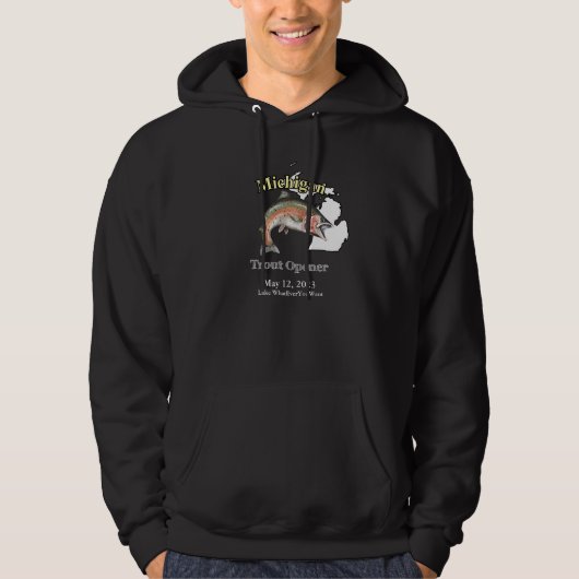 Custom Lake/Date Michigan Foreut Opener Dark Hoodie (Vorderseite)