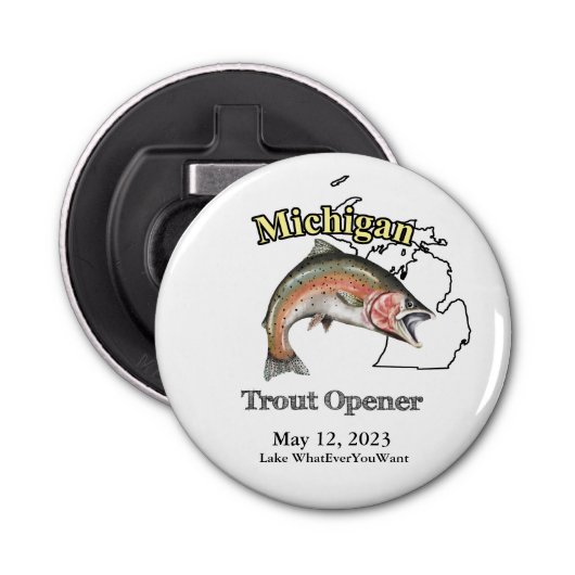 Custom Lake/Date Michigan Trout Opener Flaschenöffner (Vorderseite)