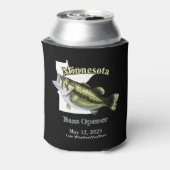 Custom Lake/Date Minnesota Bass Opener Dark Dosenkühler (Kanne Rückseite)