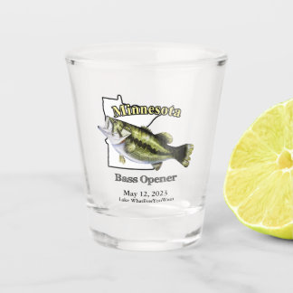 Custom Lake/Date Minnesota Bass Opener Schnapsglas