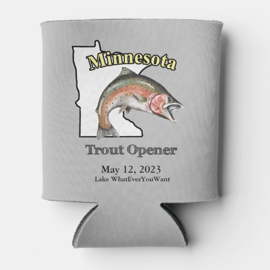 Custom Lake/Date Minnesota Forelle Opening Light Dosenkühler (Vorderseite)