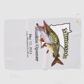 Custom Lake/Date Minnesota Muskie Handtuch (Horizontal)