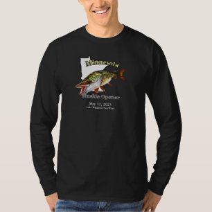 Custom Lake/Date Minnesota Muskie Opener Dark T-Shirt