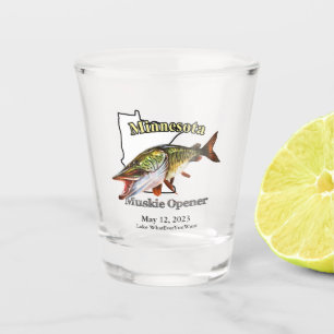 Custom Lake/Date Minnesota Muskie Opener Schnapsglas