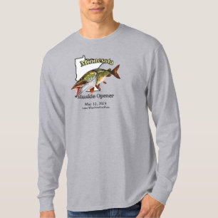 Custom Lake/Date Minnesota Muskie Opening Light T-Shirt