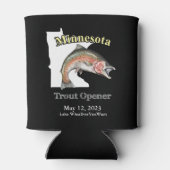 Custom Lake/Date Minnesota Trout Opener Dunkel Dosenkühler (Rückseite)