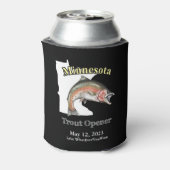 Custom Lake/Date Minnesota Trout Opener Dunkel Dosenkühler (Kanne Rückseite)