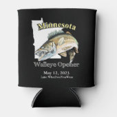 Custom Lake/Date Minnesota Walleye Opener Dark Dosenkühler (Vorderseite)