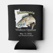 Custom Lake/Date Minnesota Walleye Opener Dark Dosenkühler (Rückseite)
