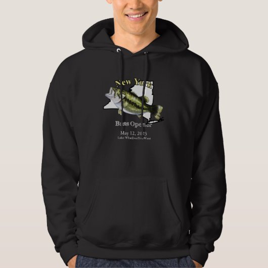 Custom Lake/Date New York Bass Opener Dark Hoodie (Vorderseite)