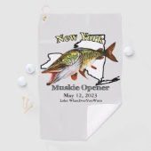 Custom Lake/Date New York Muskie Fischen Handtuch (Insitu)