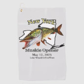 Custom Lake/Date New York Muskie Fischen Handtuch (Vorderseite)