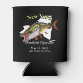 Custom Lake/Date New York Muskie Opener Dark Dosenkühler (Vorderseite)